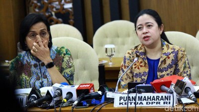 Sri Mulyani Rapat Konsultasi dengan Pimpinan DPR
