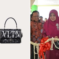 Tas favorit Nevi Zuariana lainnya adalah keluaran rumah mode Italia Valentino. Ia pernah terlihat menenteng tas Valentino seri VLTN Candystud Top Handle seharga US$ 3.000 atau Rp 42 juta. (Foto: Instagram/@nevizuariana)