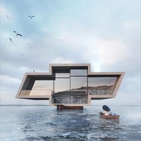 Selain Adidas, Karina juga terinspirasi logo Cheverolet yang berbentuk +. Ia membuatnya di atas perairan. (Foto: Dok. Warmhouse)