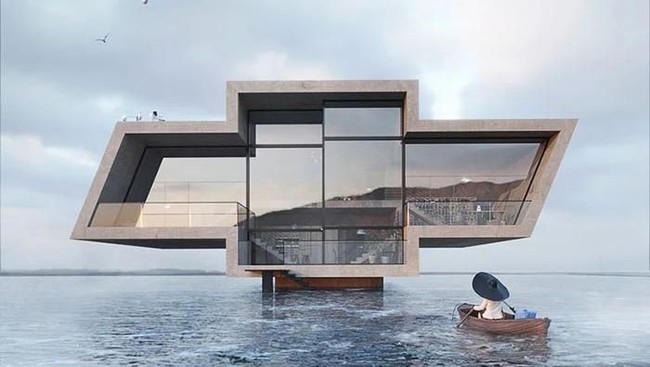 Selain Adidas, Karina juga terinspirasi logo Cheverolet yang berbentuk +. Ia membuatnya di atas perairan. (Foto: Dok. Warmhouse)