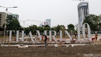 Begini penampakan terkini proyek pembangunan pusat kuliner di kawasan Thamrin, Jakarta.