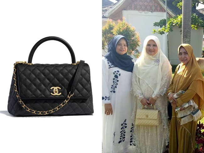 Nevi Zuariana melengkapi koleksi tas mewahnya dengan tas Chanel. Salah satunya Chanel Flap Bag with Top Handle seharga 5.460 dolar singapura atau hampir mencapai Rp 80 juta. (Foto: Instagram/@nevizuariana)