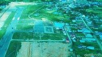 Begini penampakan Bandara Yuvai Semaring dari udara.