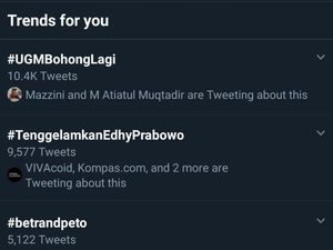 #UGMBohongLagi Trending Terkait Pengesahan Aturan, UGM: Masih Proses