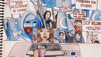 Sebuah karikatur meminta semua orang peduli, bukan hanya memikirkan diri sendiri (Twitter)