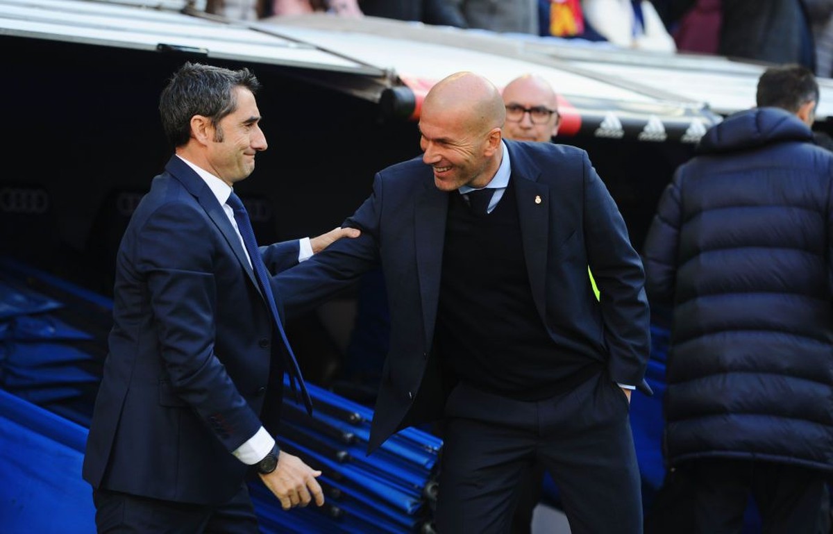 Zinedine Zidane punya rekor apik saat bertemu Ernesto Valverde (Denis Doyle/Getty Images)