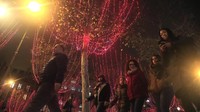 Di Paris, pohon-pohon di jalan didekorasi sedemikian rupa layaknya pohon Natal. (AP Photo/Michel Euler)