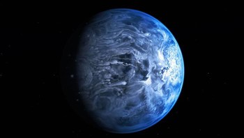 Kembaran Bumi? Bukan, ini adalah HD 189733b. Ia merupakan bola gas raksasa yang tidak memiliki laut, suhunya lebih dari 900 derajat Celsius. Hujan di sana bukan air, melainkan lelehan kaca. Foto: NASA