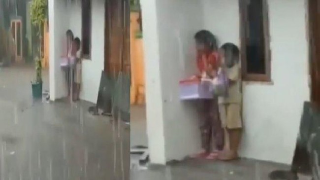 Hujan Deras, 5 Orang Ini Tetap Semangat Jualan dan Antar Makanan Demi Nafkah