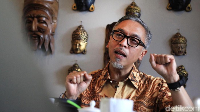 Eks Dirkeu Jiwasraya periode 2008-2018, Hari Prasetyo memberi keterangan pers terkait kasus di perusahaan pelat merah yang pernah ia pimpin.