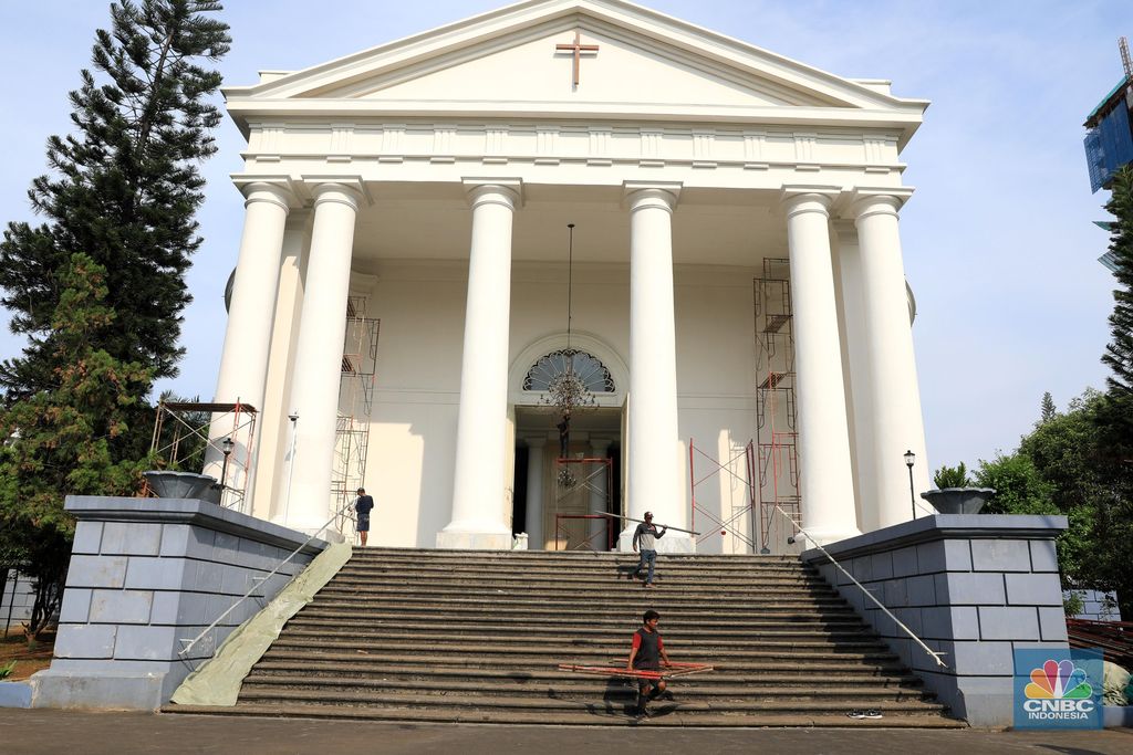 Jelang Natal Gereja Immanuel Jakarta Berbenah (CNBC Indonesia/Muhammad Sabki)