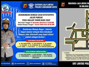 Puncak Ditutup Saat Tahun Baru, Ini Akses Bogor-Jakarta Via Kota Sukabumi