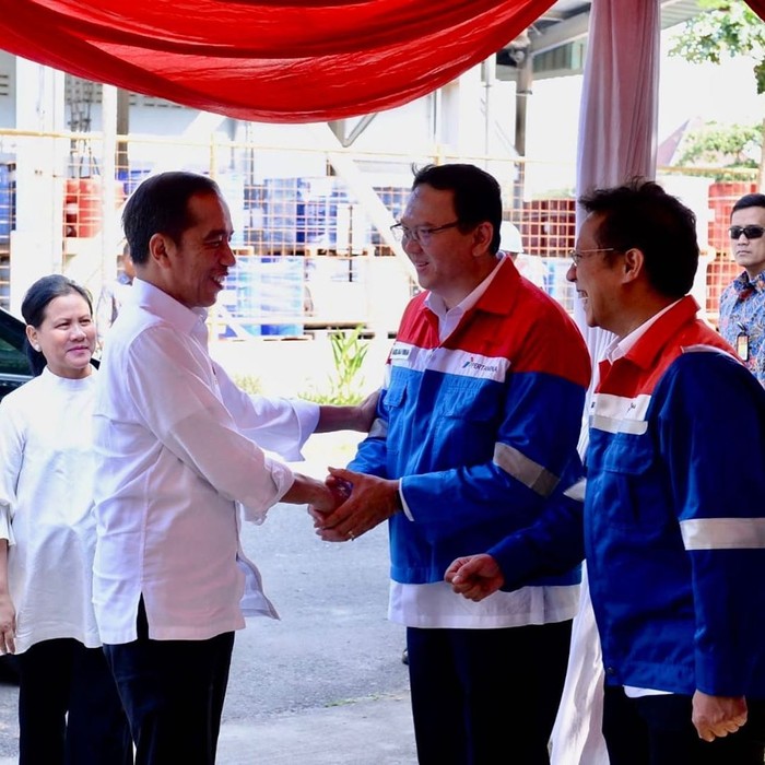 Jokowi bertemu Ahok di Kilang TPPI (Instagram basukibtp)