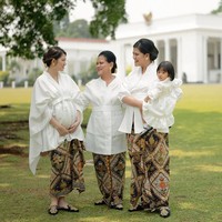 Pemotretan yang dilakukan di Istana Kepresidenan Bogor itu sudah dilakukan beberapa waktu lalu. Tampak sang menantu Jokowi, Selvi masih mengandung. Istri Gibran Rakabuming itu telah melahirkan pada November.  Foto: Fotografer @dierabachir (Instagram)