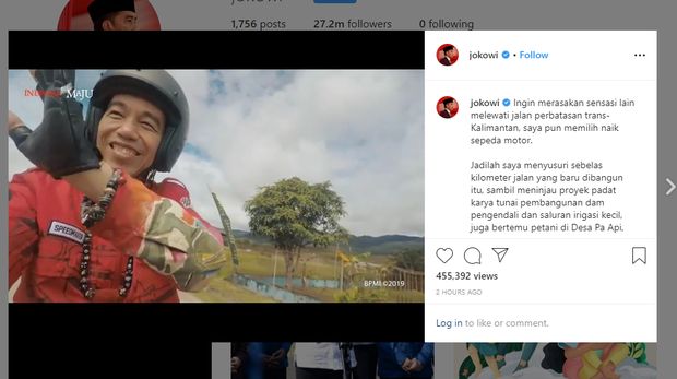 Jokowi 'main lumpur' pakai motor custom