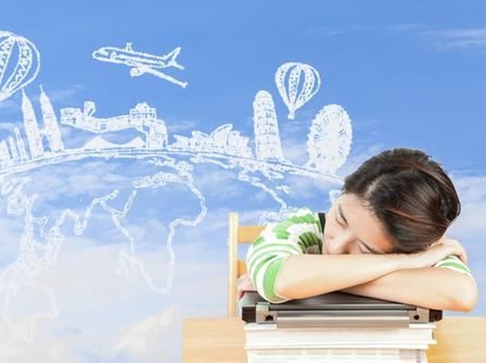 Ilustrasi Pekerja Mimpi Liburan Ilustrasi Pekerja Mimpi Liburan