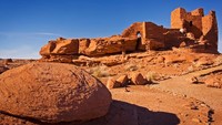 Reruntuhan Pueblo, di Monumen Nasional Wupatki jadi salah satu daerah yang mirip Mars. Padahal situs ini berada di Arizona, Amerika Serikat.  (iStock)