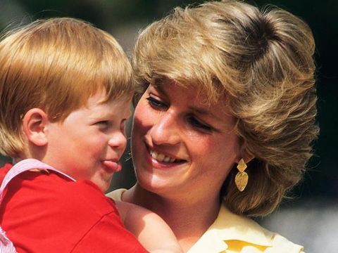 Lady Diana dan Pangeran Harry semasa kecil.