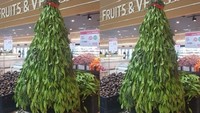 Tak pernah terpikirkan sebelumnya, ternyata makanan petai juga bisa disusun hingga membentuk pohon natal seperti ini. Pohon natal yang terbuat dari petai ini baru-baru sedang viral lho. Foto: Istimewa