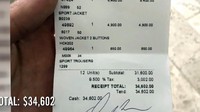 Ini adalah bill belanja David Foster untuk setelan kemeja kancing buatan tangan, tiga mantel olahraga, dua pasang celana, satu dasi. Foto: Dok. CNBC