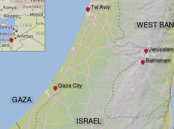 Peta Palestina dan Israel. (CNN)