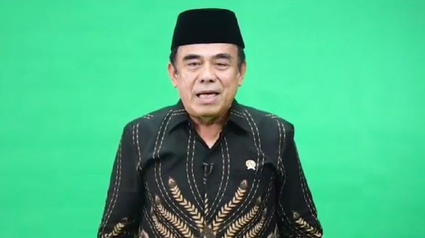 Menteri Agama Fachrul Razi saat menyampaikan selamat Hari Raya Natal 2019