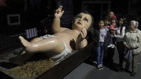 Begini penampakan patung bayi Yesus raksasa di Kota Meksiko.