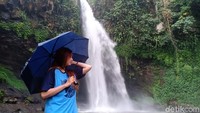 Air Terjun Guyangan, memiliki ketinggian sekitar 70 meter dengan arus air tak pernah surut, meskipun saat musim kemarau. (M Rofiq/detikcom)