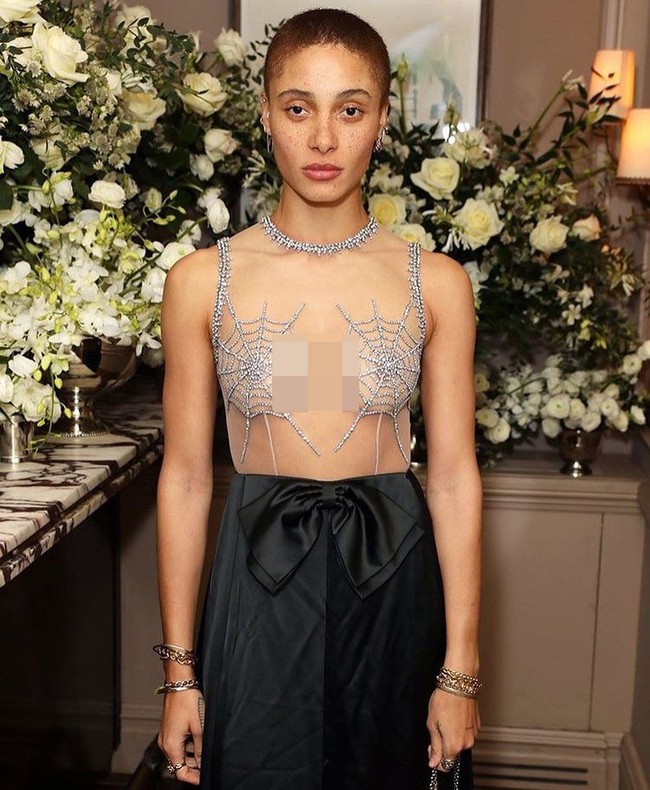Adwoa AboahPenampilan model Inggris berambut cepak ini tak kalah mencuri perhatian selama 2019. Salah satu yang membuatnya jadi perbincangan adalah ketika memakai karya Ashley Williams berikut di BAFTA Breakthrough Brits. Ia tampil berisiko dengan atasan transparan dengan aksen jaring-jaring laba-laba. Foto: Instagram