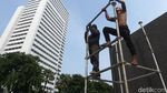 Penampakan Terkini Panggung Pesta Tahun Baru di Bundaran HI