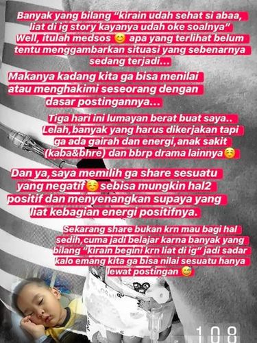 Anak Sakit, Zaskia Mecca Tak Mau Share yang Negatif di Instagram