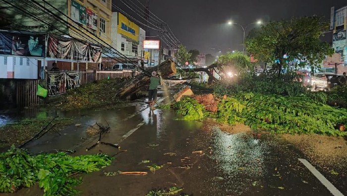 Hujan Deras Dan Angin Kencang Sebabkan Banjir Pohon Tumbang