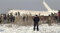 Begini penampakan terkini bangkai pesawat Bek Air yang jatuh tak lama setelah lepas landas dari Bandara Almaty, Kazakhstan.
