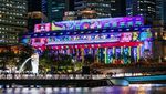 Potret Proyeksi Cahaya Hiasi Singapura Jelang Tahun Baru