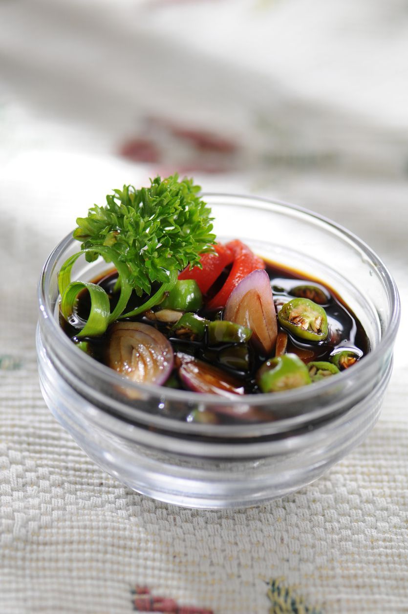Sambal kecap is hot sauce with soy (kecap)
