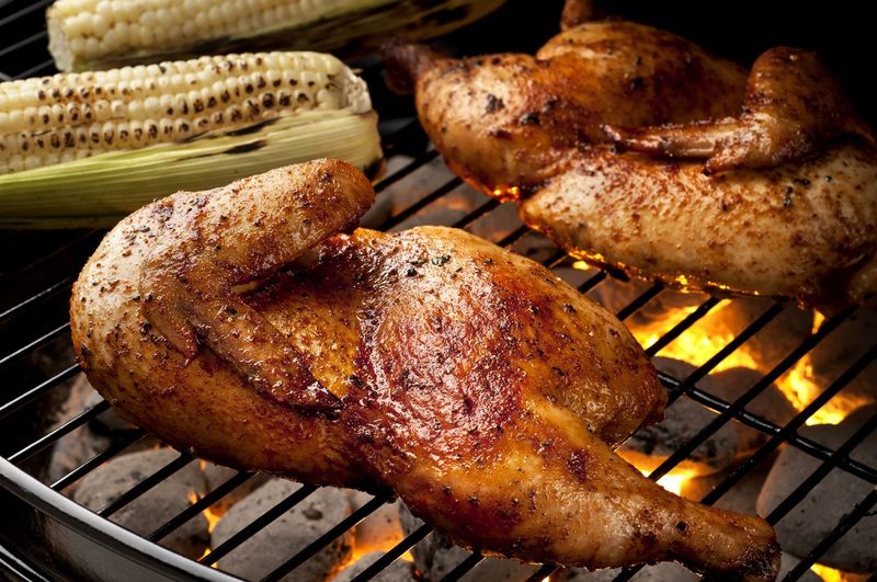 Homemade Grilled Barbecue Chicken with all the Sides