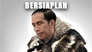 Meme Winter is Coming juga ada versi Jokowinya gegara dia mengucapkan kalimat itu dalam forum IMF-Bank Dunia dan jadi materi promosi oleh HBO (Pool)