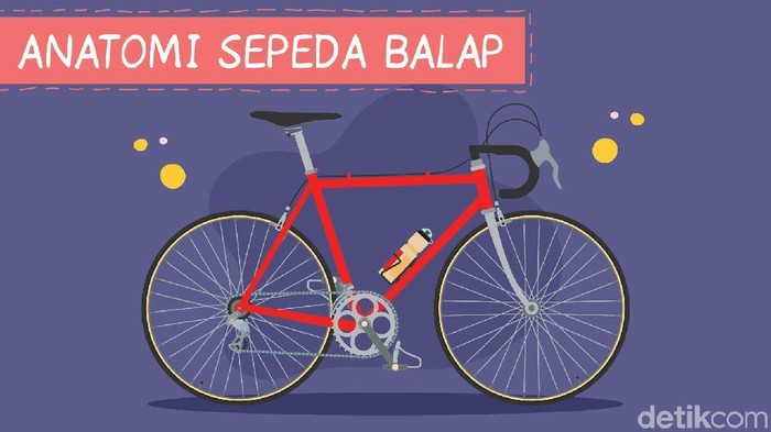 infografis sepeda balap alias road bike