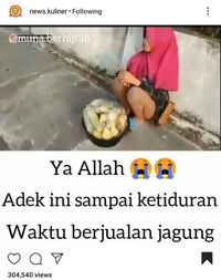 Tertidur Saat Jualan Jagung Rebus, Semangat Bocah Ini Bikin Haru