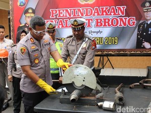 Setelah Motor Diamankan, 34 Knalpot Brongnya Dipotong