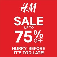 Sementara H&M diskon hingga 75% untuk program end of season sale. Hingga hari ini, Anda pun masih bisa menemukan opsi-opsi menariknya yang dipotong harga. Foto: Twitter