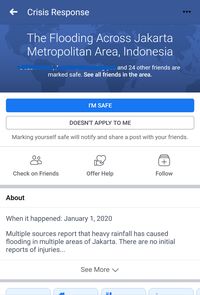 Facebook Bikin Fitur Safety Check untuk Banjir Jabodetabek