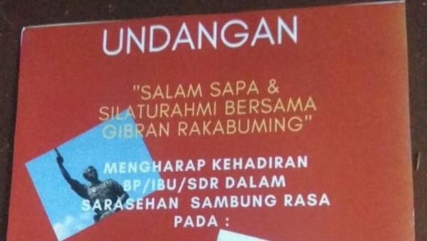Undangan sarasehan dengan Gibran Rakabuming Raka di Solo yang diakui oleh penyelenggara. 