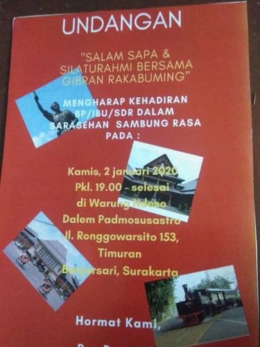 Undangan sarasehan yang diakui oleh penanggungjawab acara, Hariadi Saptono.