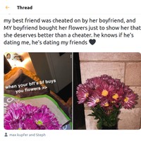 Pria yang baik bukan hanya baik dengan pacarnya. Seperti pria ini yang membelikan sahabat sang pacar bunga ketika tahu dia diselingkuhi mantan. Foto: Twitter