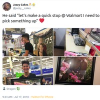 Sangat cinta dengan pacarnya, pria ini mencetak foto sang kekasih dalam ukuran sebesar poster untuk dipajang dalam kamar. Foto: Twitter