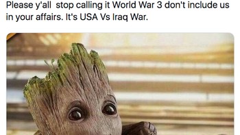 Ada juga yang woles saja, ini cuma urusan Amerika dan Iran (tertulis Irak) (Twitter)