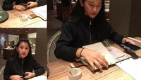 Hangout di kafe, Amanda memilih santai sambil menikmati semangkuk es krim. Foto ini diambil pada 2018 lalu saat wajah Amanda masih unyu-unyu. Foto: instagram @amandacaesaa