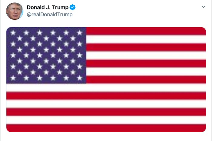 Bendera Amerika Serikat di Twitter Donald Trump. Foto: Twitter