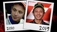 Valentino Rossi di 2010 dan di 2019 (ist.)